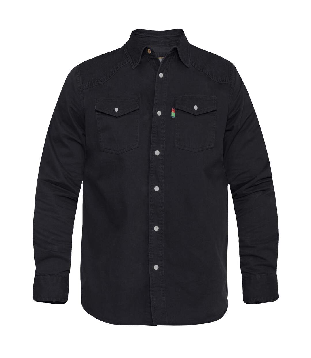 Duke Mens Western Style Denim Shirt (Black) - UTDC101-1