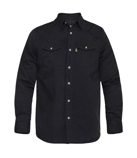 Duke Mens Western Style Denim Shirt (Black) - UTDC101