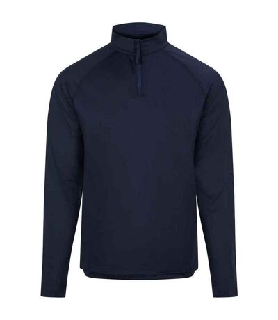 Mens lightweight quarter zip active top french navy Awdis