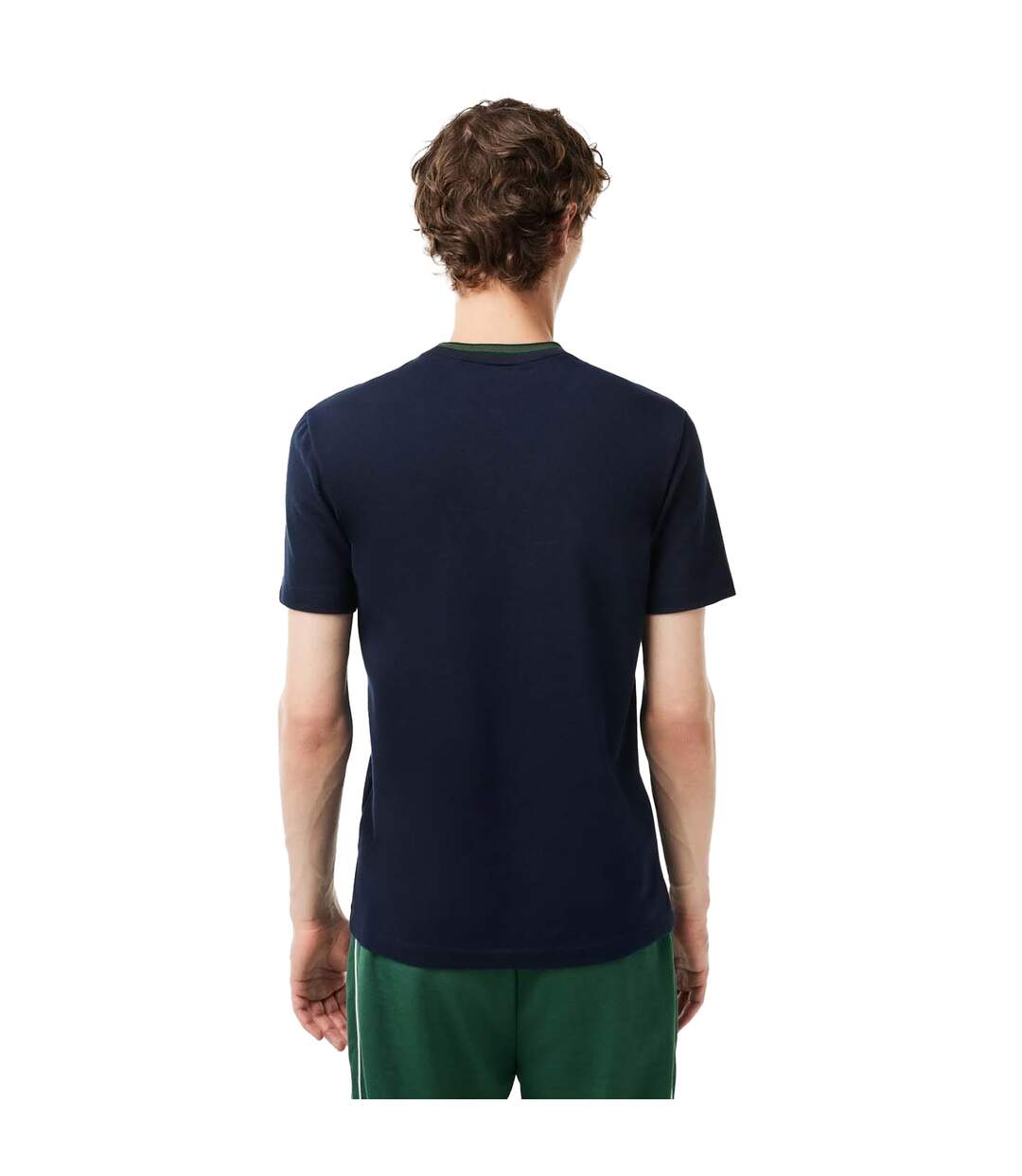 Mens Stripe Pique Stretch T-shirt Blue Lacoste-3