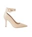 Womens/ladies chantelle ankle strap stiletto heel court shoes beige Faith