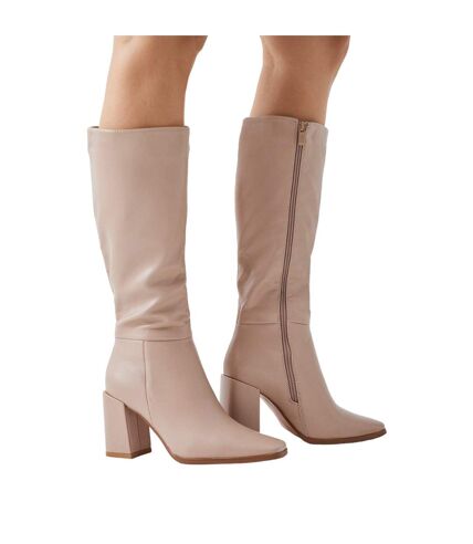 Dorothy Perkins Womens/Ladies Kristen Square Toe Knee-High Boots (Beige) - UTDP4228