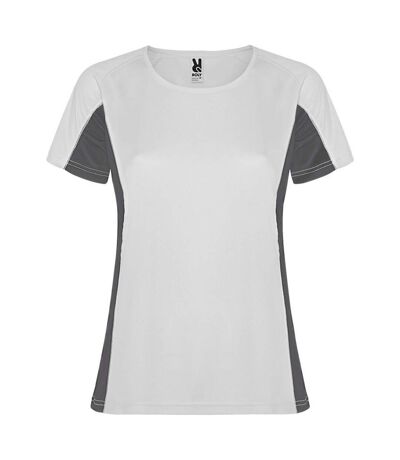 T-shirt shanghai femme blanc / anthracite Roly