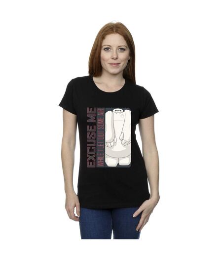 Disney - T-shirt BIG HERO BAYMAX EXCUSE ME SOME AIR - Femme (Noir) - UTBI13310