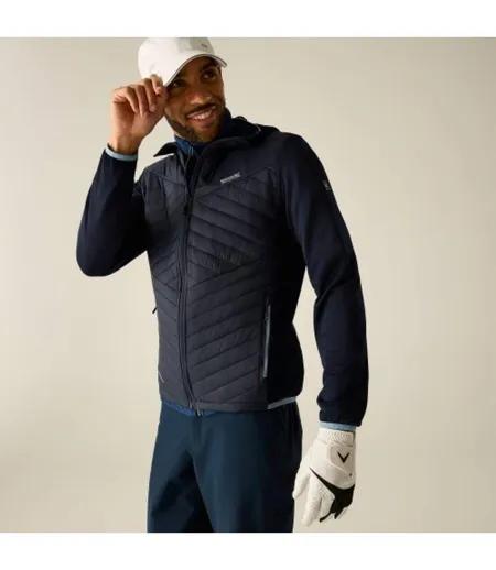 Veste Hybride Chinée À Capuche Andreson Homme Bleu Marine Vieux Bleu Regatta