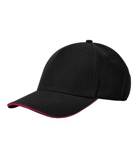 Casquette De Baseball Motif/style 5 Panneaux Earthaware Classic Noir Rouge Classique Beechfield