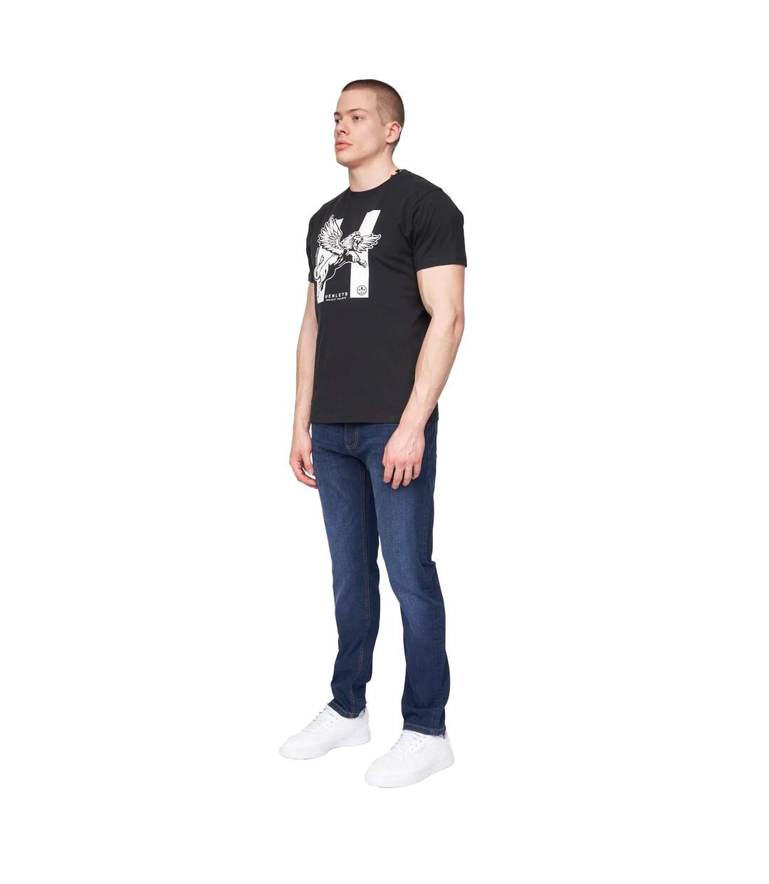 Jean Craze Comfort Homme Bleu Foncé Délavé Henleys-1