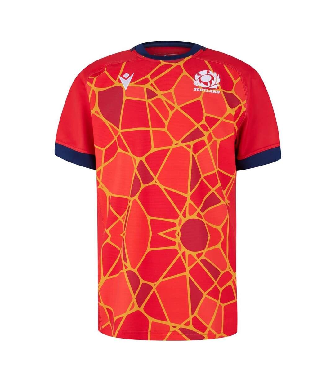 Mens 2024 Scotland Ru Training Jersey Red Macron-1