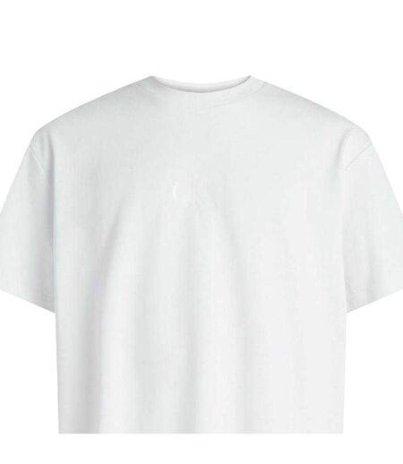 T-shirt Motif/style Monogramme Homme Blanc Calvin Klein