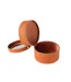 Boîte Ronde Pour Cosmétiques Ericka 19cm Cognac-3