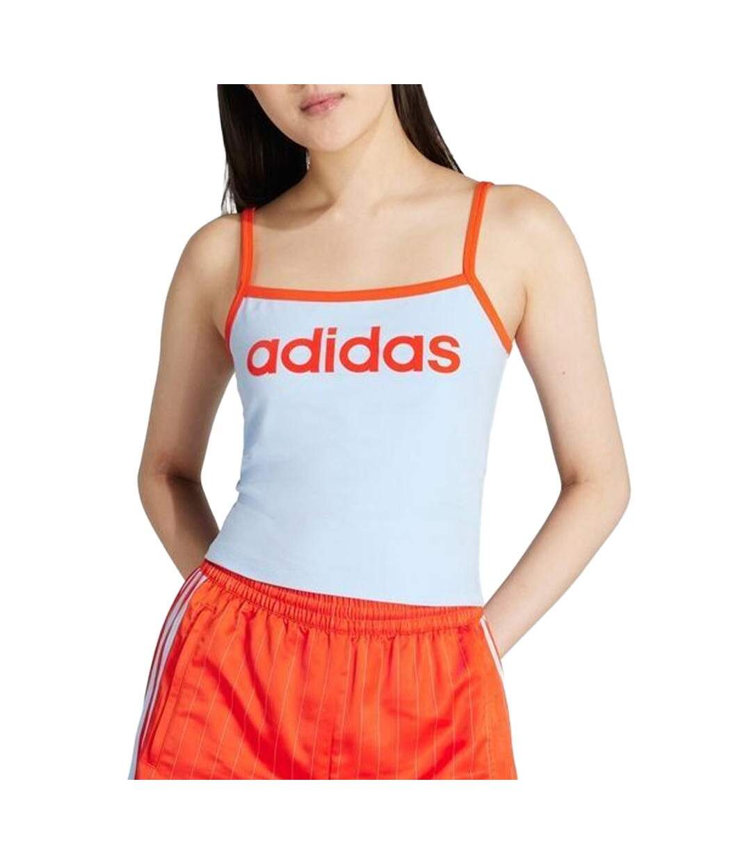 Débardeur bleu/orange femme adidas tank-1
