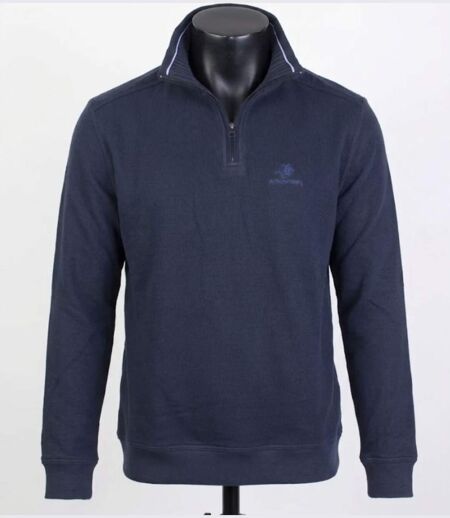 WINCHESTER POCO1 — Sweat col montant zippé bleu marine : confort et élégance