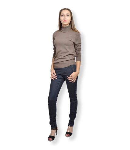 Pantalon femme coupe slim couleur dark night