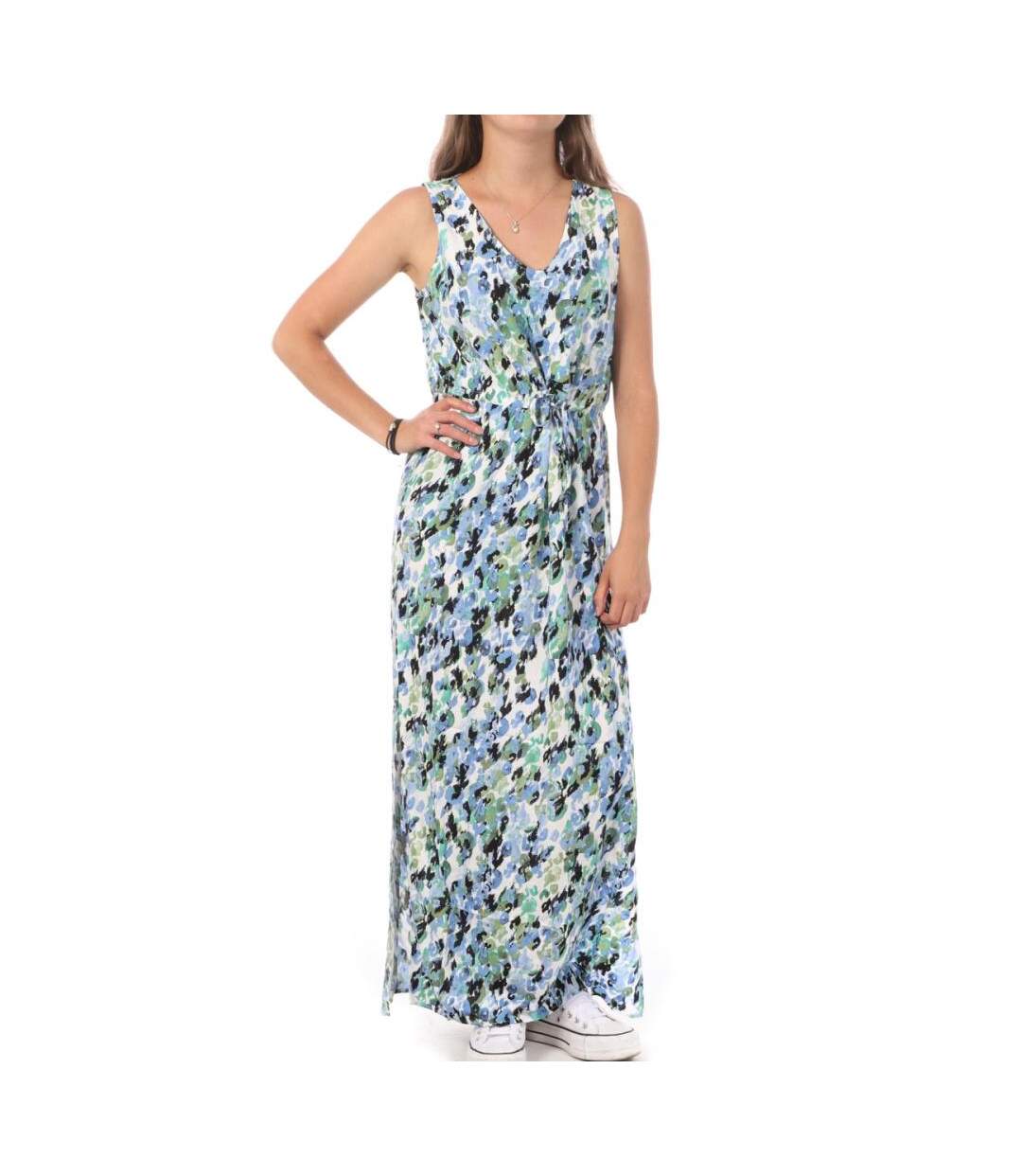 Robe Longue Blanche/Bleu Femme Vero Moda 10286770 - L-1