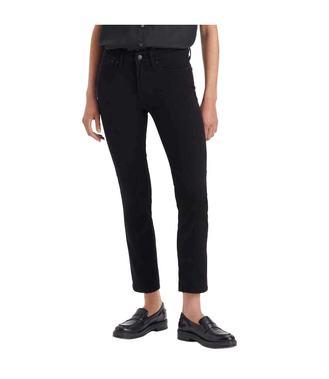 Womens/ladies 712 Pocket Welted Slim Jeans Black Levis-4