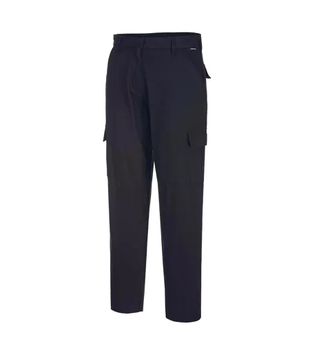 Womens/ladies Stretch Slim Cargo Trousers Black Portwest