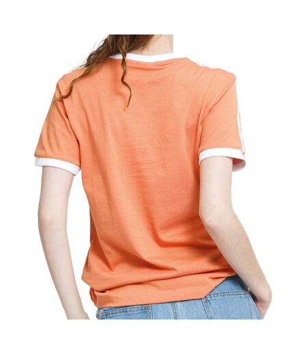 T-shirt Orange Femme Adidas 3 Stripes