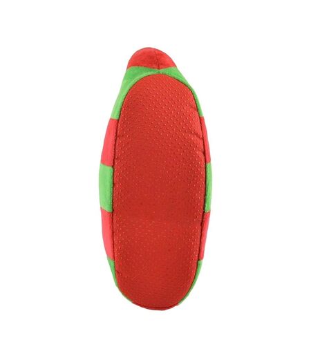 Chaussons Motif/style Elfe Homme Vert Rouge Blanc Floso