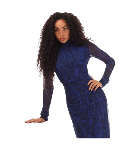 Robe Mi-longue Neshy Femme Bleu Noir Hugo