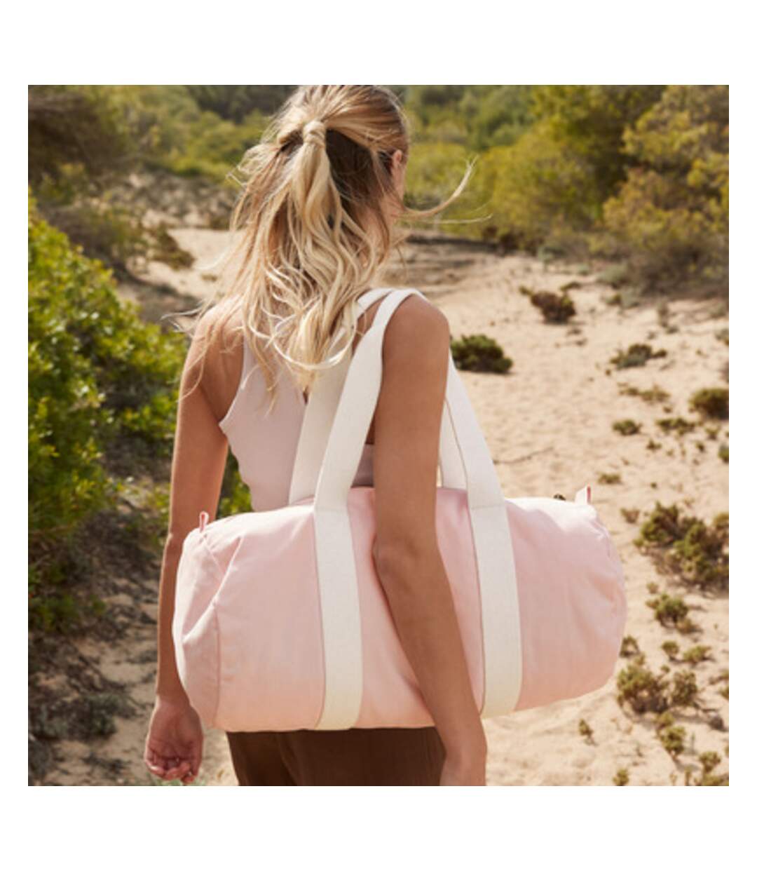 Earthaware Organic Duffle Bag One Size Pastel Pink Westford Mill-3