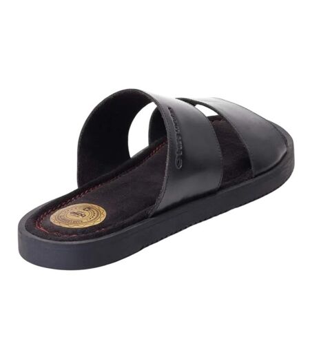 Mens Maven Leather Sandals Black Base London