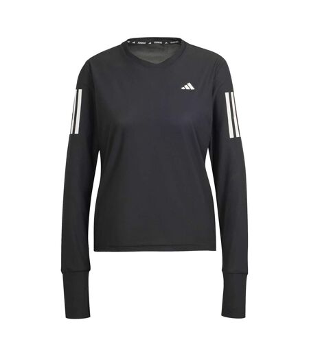 Womens/ladies Own The Run Long-sleeved Top Black Adidas