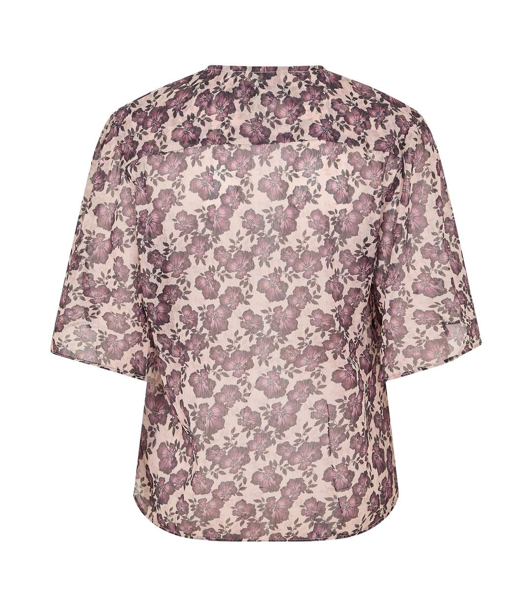Womens/ladies Elysian Floral Tie Neck Puff Sleeve Blouse Blush Pink French Connection-3