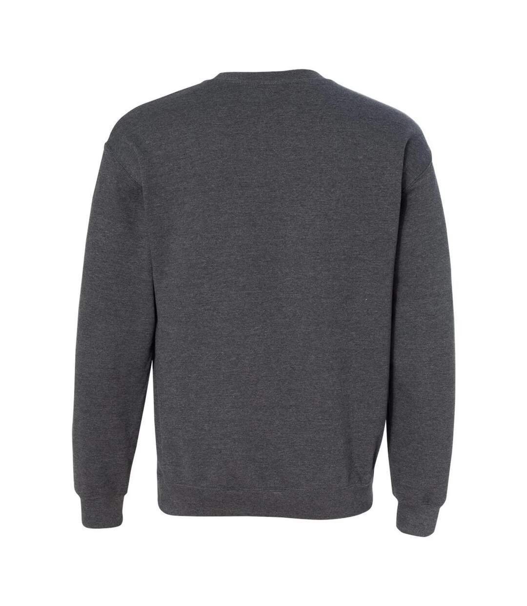 Sweat Adulte Gris Foncé Chiné Gildan-2