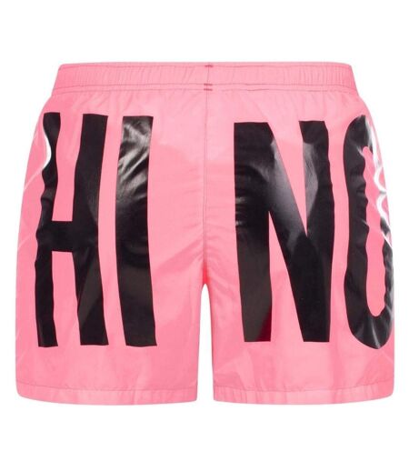 Mens Logo Swim Shorts Pink Moschino