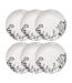 Lot de 6 Assiettes Plates White Floral 27cm Blanc-1