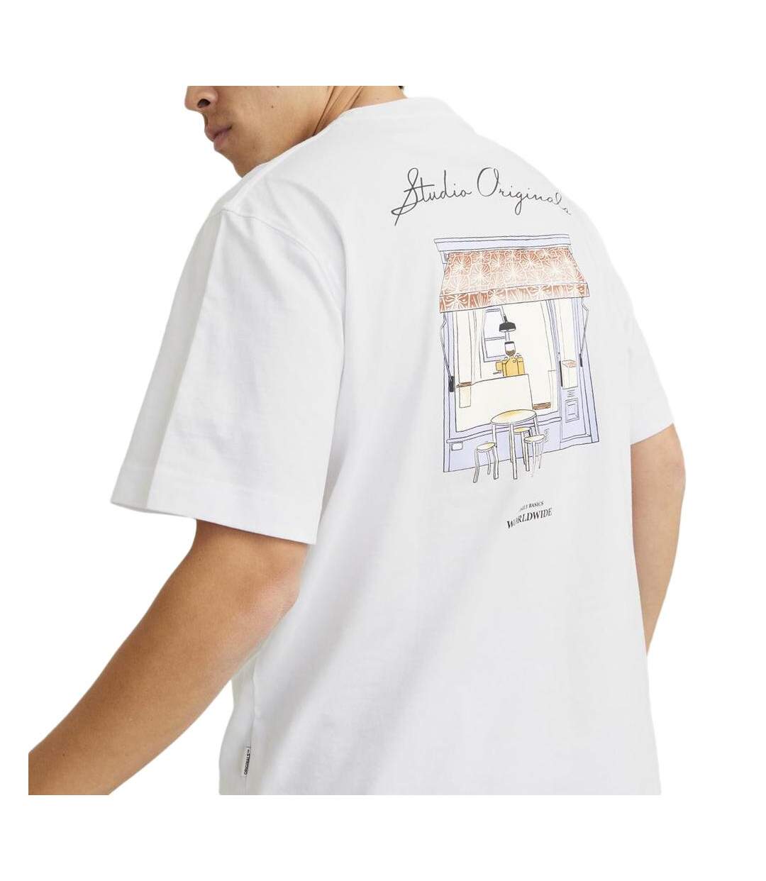 T-shirt blanc homme jack & jones lington - l-2