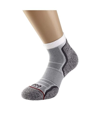 1000 Mile Womens/Ladies Run Ankle Socks (White/Gray)