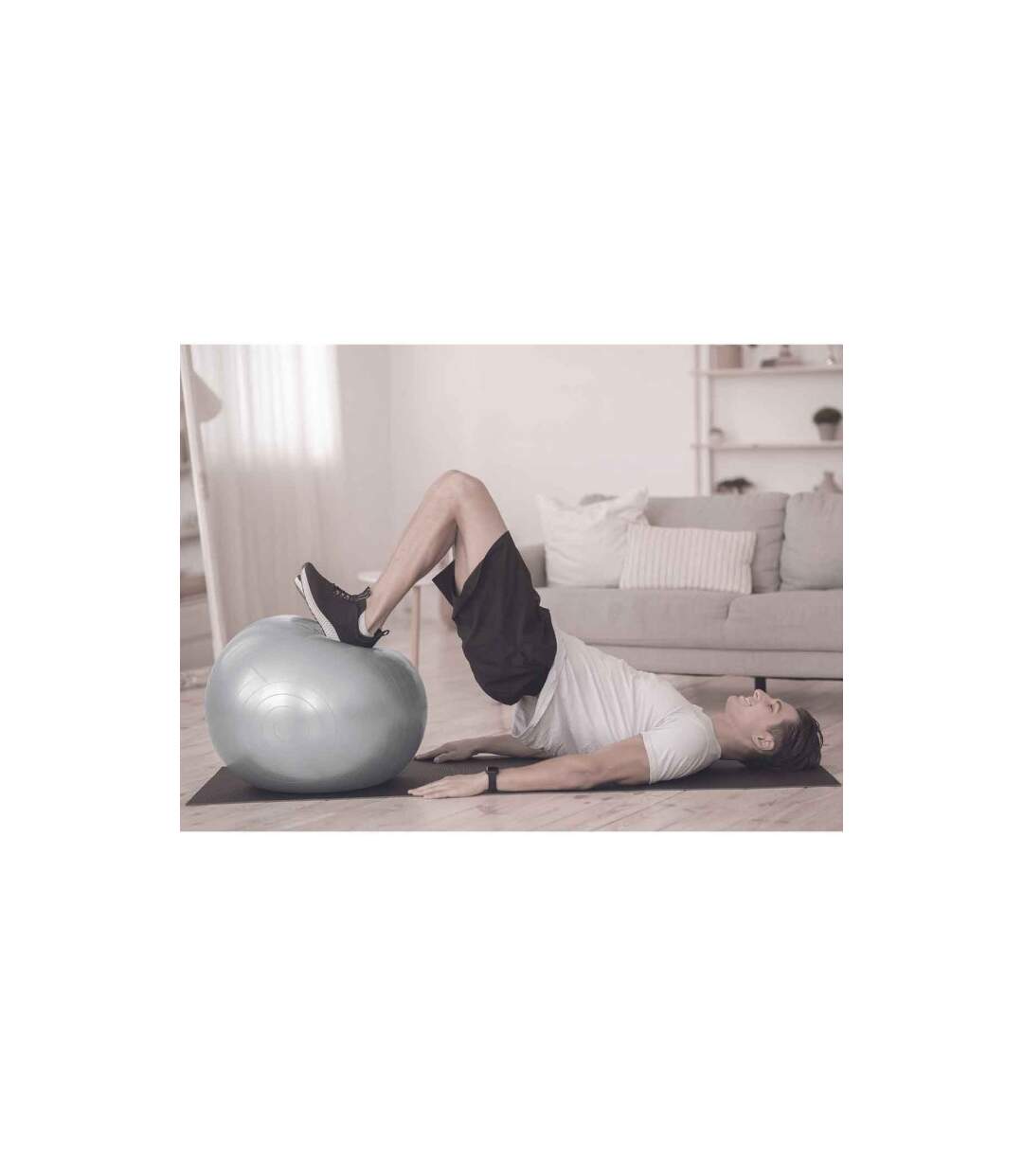 Balle de Fitness Remise en Forme 55cm Gris-3