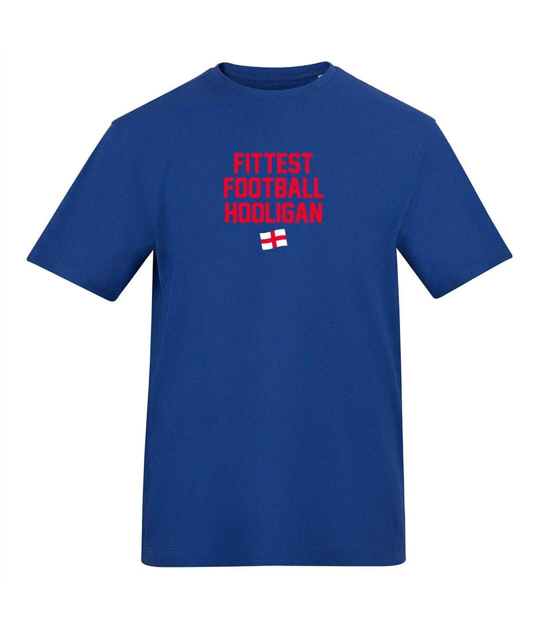Mens Fittest Football Hooligan T-shirt Blue AWD-1