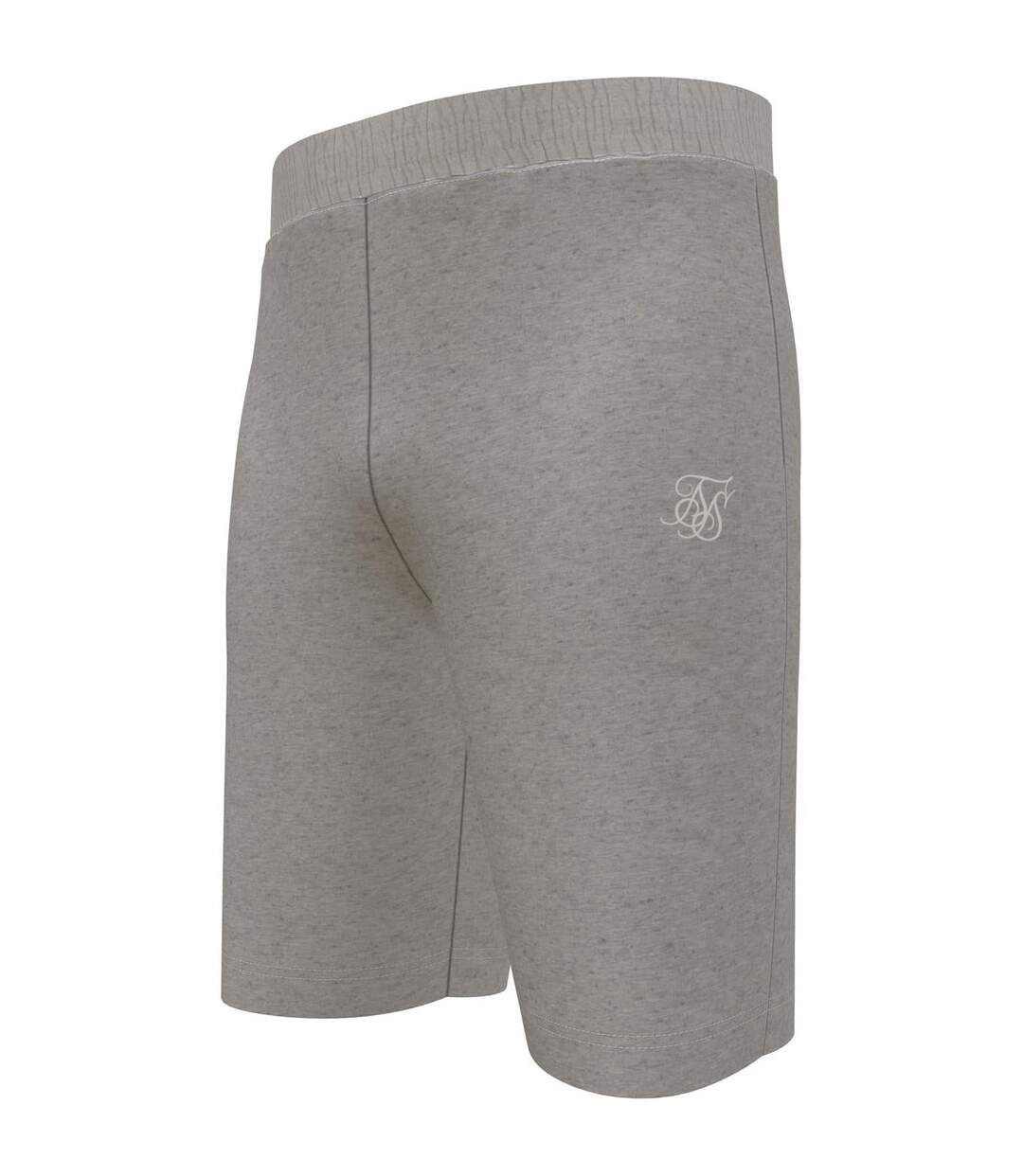 Short De Jogging Motif/style Logo Homme Gris Chiné Chiné SikSilk-4
