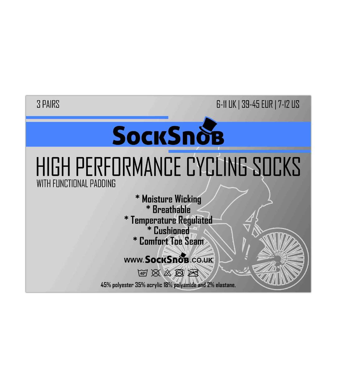 3 Paires Chaussettes Cyclisme Homme Sport Basses-2