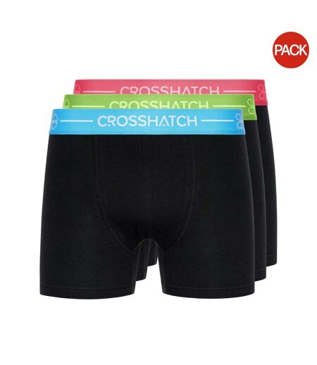 Pack Of 3  Mens Astral Bright Boxer Shorts  Black Crosshatch