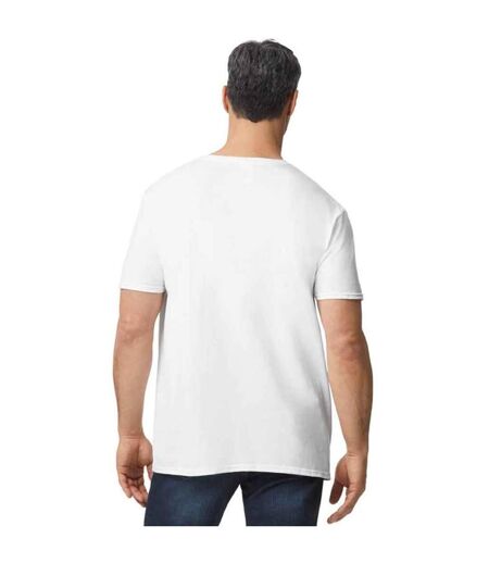 Mens softstyle v neck t-shirt blanc Gildan