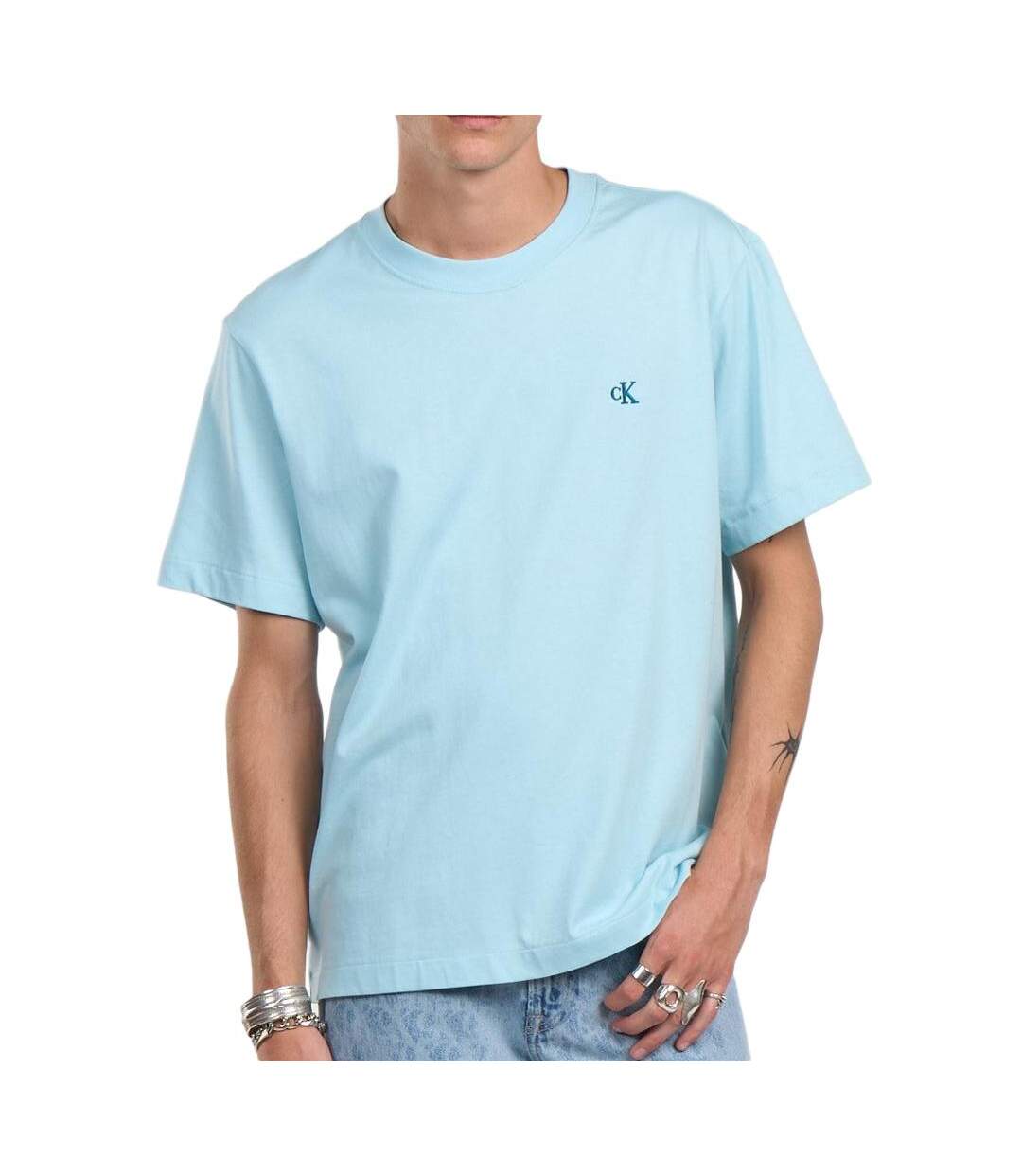 T-Shirt bleu homme calvin klein jeans easy lv04rc275g-1