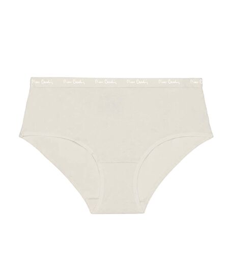 Lot de 3 culottes femme  en coton uni imprimé ceinture fine 2cm Pck49 Pierre Cardin
