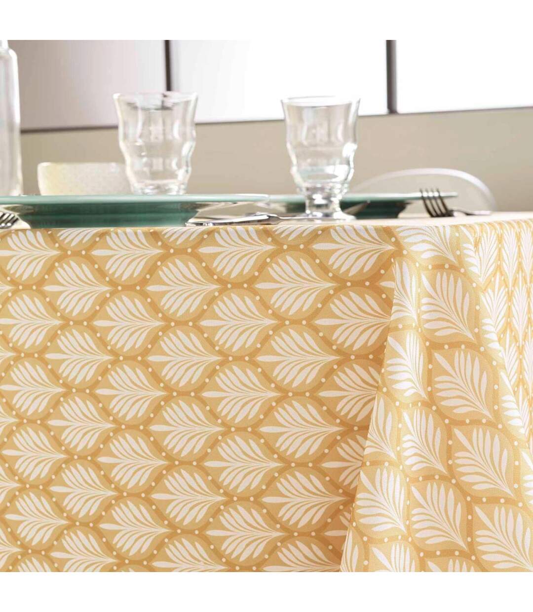 Nappe Antitache Imprimé Davia 145x240cm Jaune-2