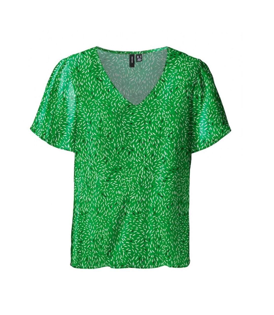 T-shirt Vert à Motifs Femme Vero Moda Easy V-neck - M-1