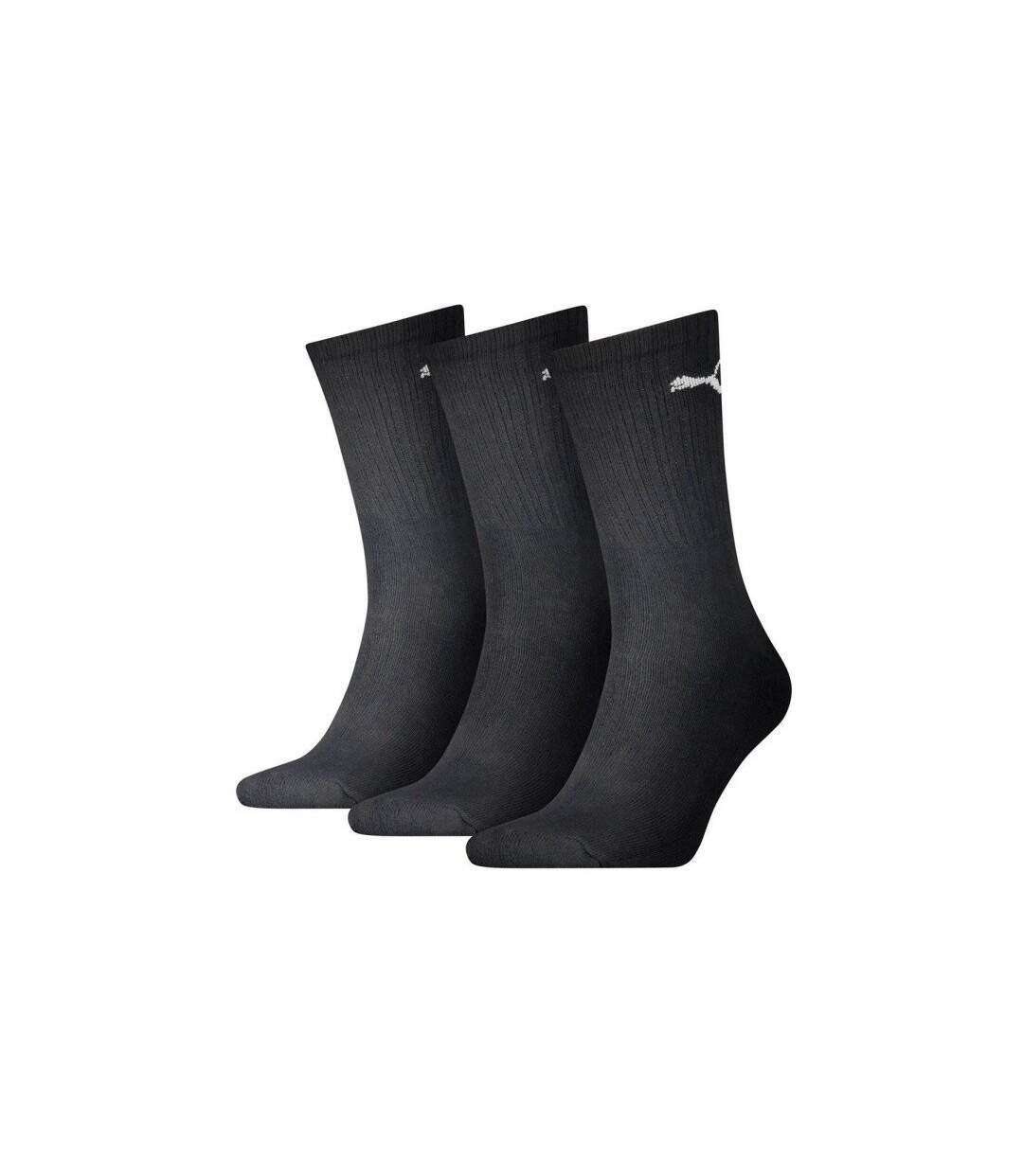 PUMA Lot de 3 paires de Chaussettes Mixte Coton SPORTCREW Noir-2