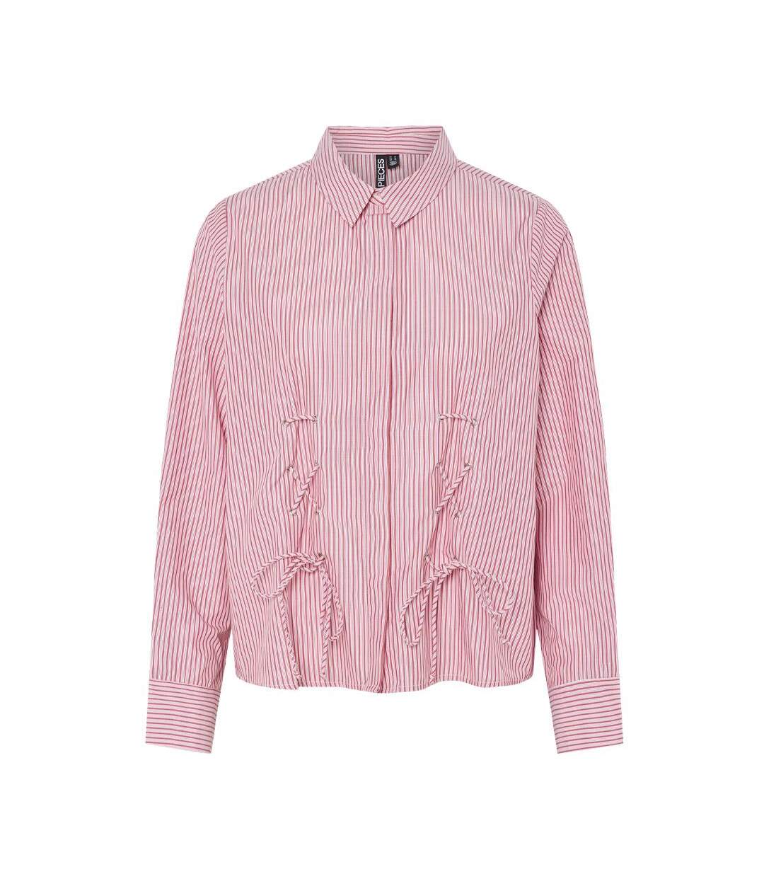Chemise rouge à rayures femme pieces fabriella-1