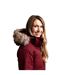 Womens/ladies Celebrity Insulated Longer Length Parka Jacket Dark Cherry Trespass-4