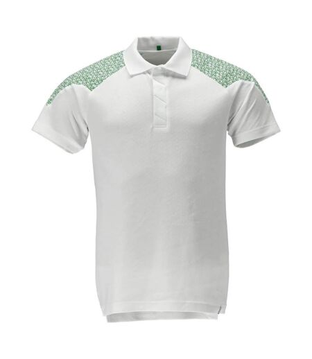 Polo Food & Care Homme Blanc Vert Gazon Mascot