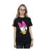 Disney Femme/Ladies - T-shirt en coton boyfriend à tête de canard marguerite peinte (Noir) - UTBI36443-2
