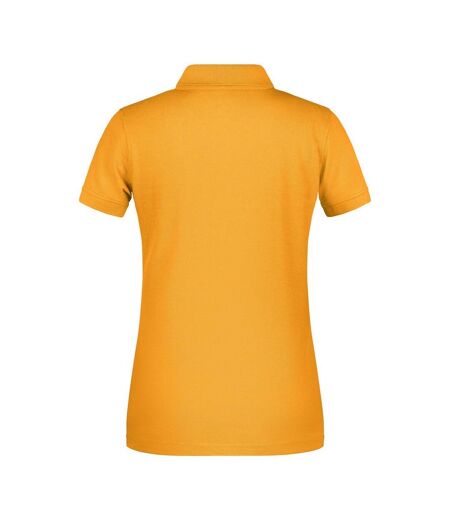 Polo Bio Workwear Femme Jaune Or James And Nicholson