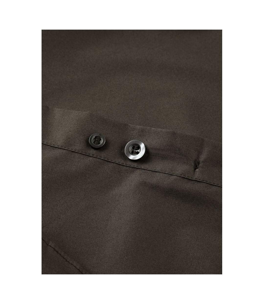 Russell Collection Mens Long Sleeve Easy Care Fitted Shirt (Chocolate)
