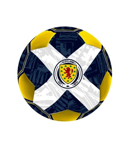 Mini ballon de foot mou taille 4 jaune / blanc / bleu foncé Scotland FA